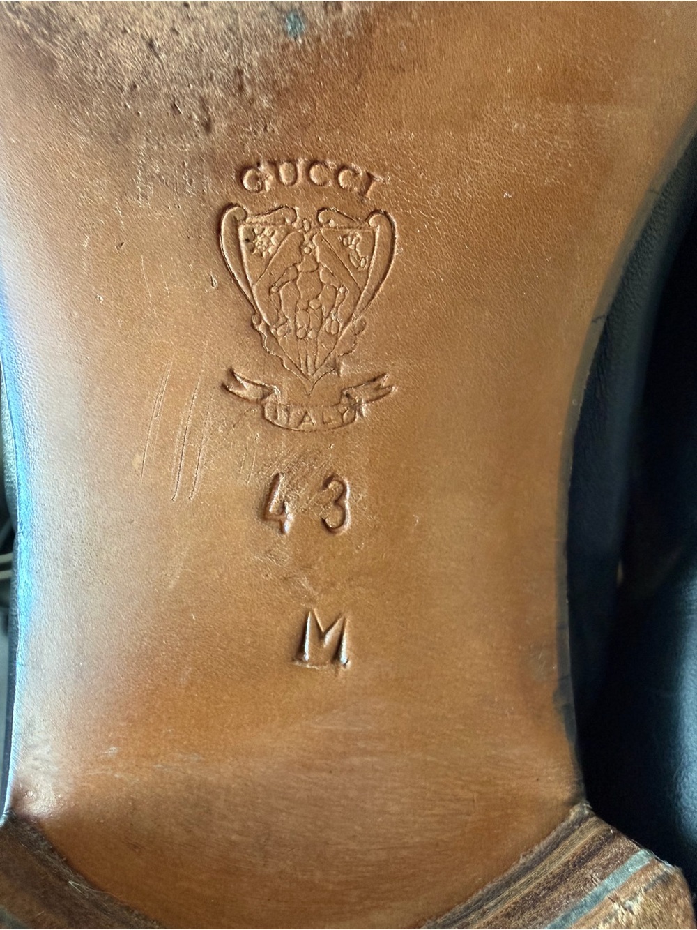 Authentic Gucci Mens Blck Leather Horsebit Loafers Made in Italy Classic Size 43 - Picture 14 of 15